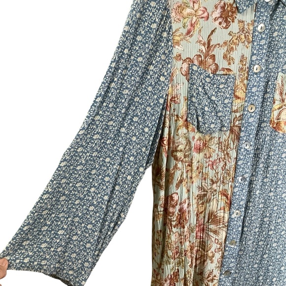 April Cornell Floral Patchwork Button-Up Shirt - Picture 4 of 6